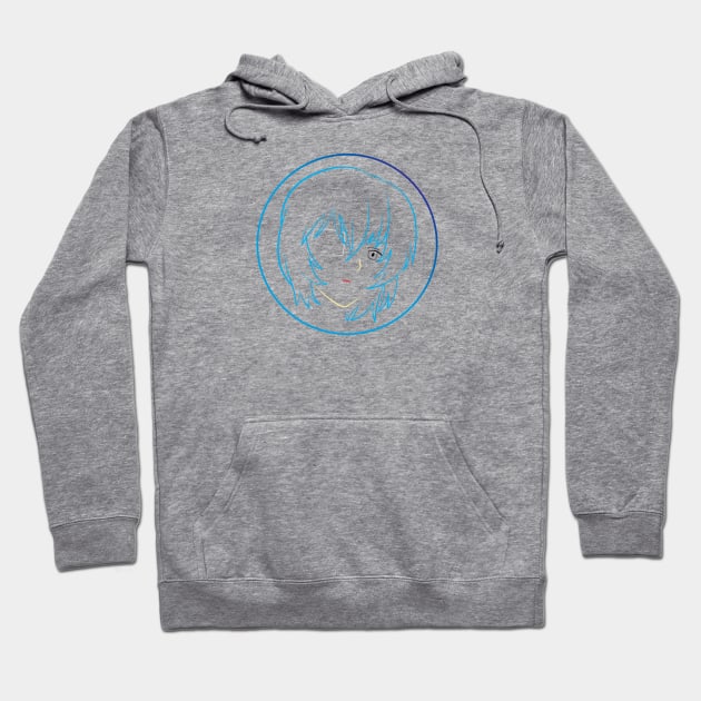 Rei Ayanami's Face - 06A Hoodie by SanTees
